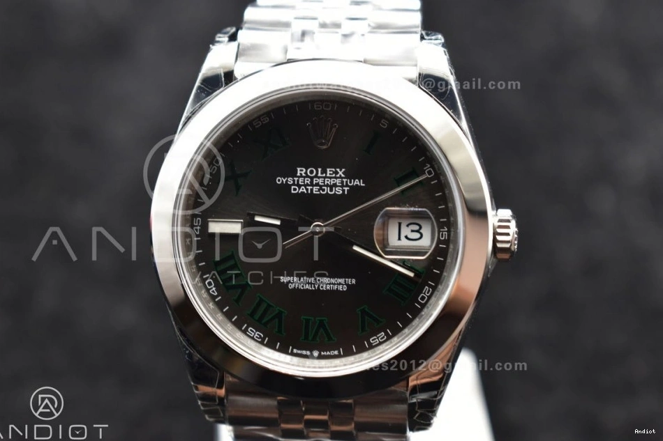 DateJust 904L Bracelet SS 1:1 Green Gray Roman 126334 on Edition Steel Best Dial VSF VS3235 41 Jubilee 0419